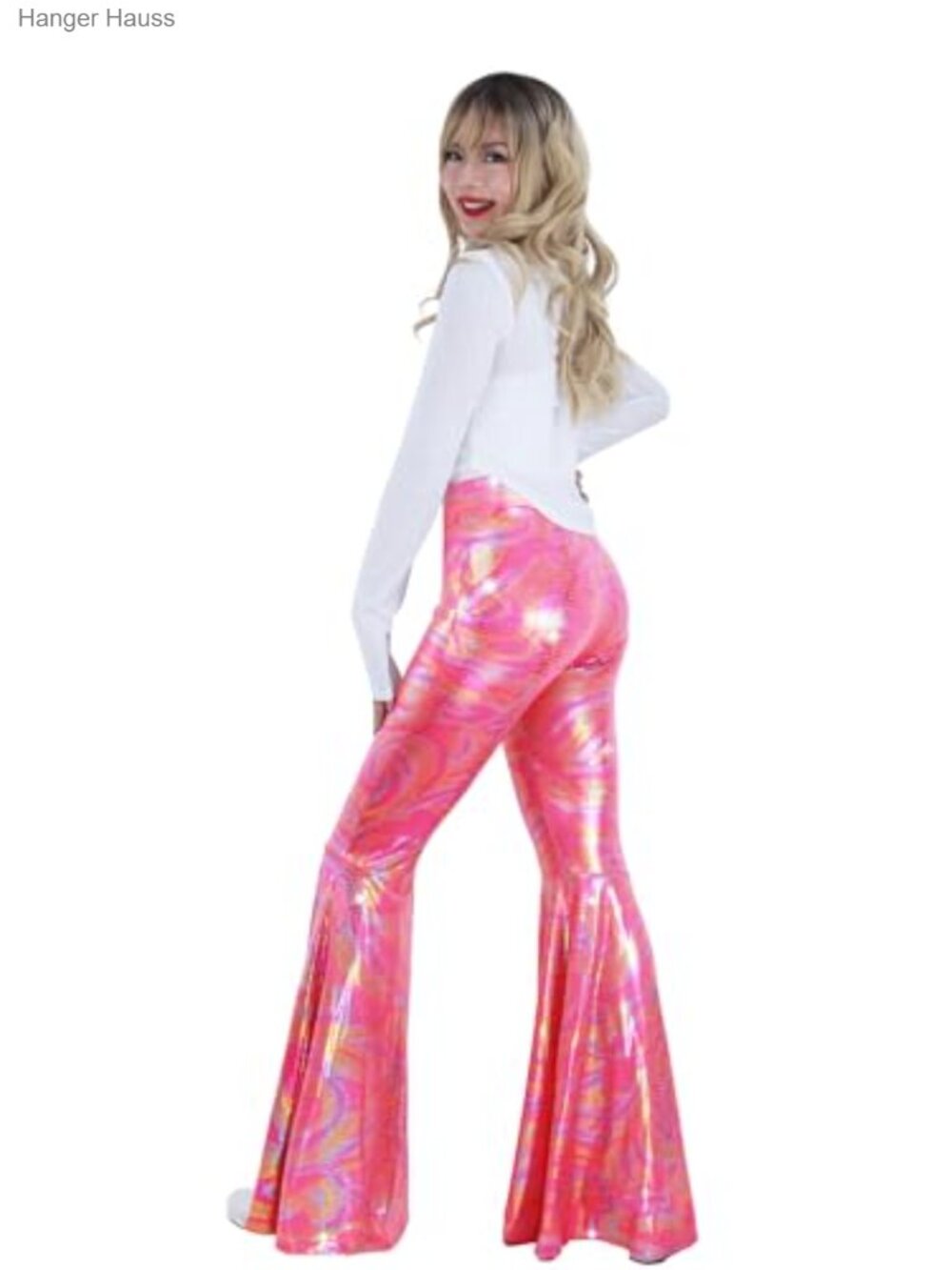 Sequined Flare High Waisted Wide Leg Bell Bottom Pants - Picture 5 of 5